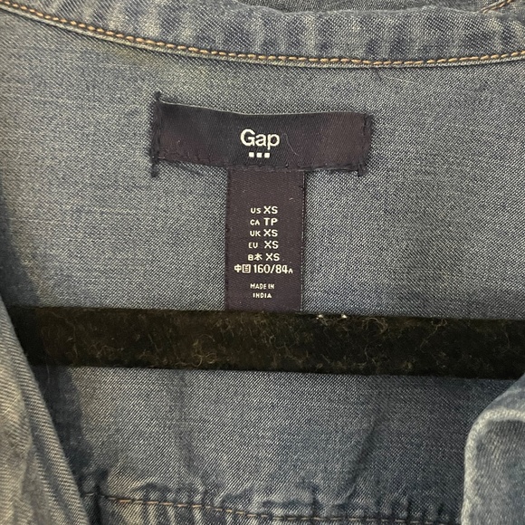 Women's Long Sleeved Jean Dress with Belt - Picture 3 of 3